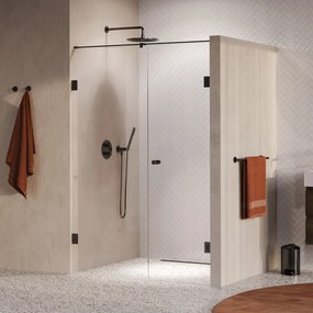 Brauer Void Carving profielloze nisdeur 140cm met draaideur 70cm aan muur gunmetal geborsteld PVD
