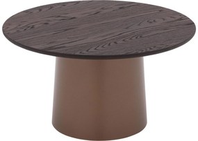 Goossens Excellent Salontafel Uniek rond, hout eiken bruin, elegant chic, 80 x 44 x 80 cm