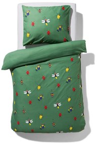 HEMA Kinderdekbedovertrek Zacht Katoen 140x200 Insect (groen)