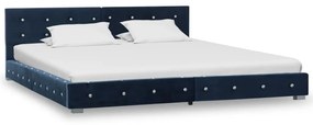vidaXL Bed met matras fluweel blauw 160x200 cm