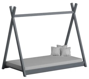 Peuter Grijs Eenpersoons hemelbed - Titus Tipi-stijl voor kinderen Kinderen Peuter Junior 5059914021224 Children's Beds Home, 190x90, 10 cm latex/koko