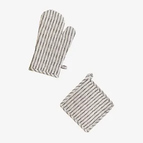 Oziel Ovenhandschoen En Doeken Set Beige – Crème - Sklum