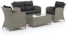 Stoel-bank loungeset Intenso | 4 personen | Loungeset Grijs | Wicker (vlechtwerk) | Kees Smit Tuinmeubelen