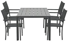Garden Impressions Moon tuinset 5-delig donker grijs - Adana tuintafel 180x100 cm
