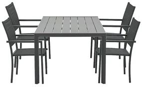 Garden Impressions Moon tuinset 5-delig donker grijs - Adana tuintafel 180x100 cm