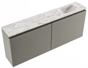 Mondiaz Ture DLux toiletmeubel 120cm smoke met wastafel glace rechts zonder kraangat
