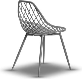 LUGO stoel grijs - modern, opengewerkt, voor keuken / tuin / café