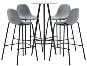 vidaXL 5-delige Barset stof lichtgrijs