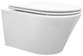 Mueller Afesta hangend toilet randloos met tornado flush en platte softclose zitting wit glans