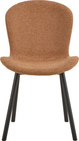 FIORA Terracotta (stof Apia 272)/zwart frame - MODERNE GESTOFFEERDE STOEL VOOR WOONKAMER/EETKAMER LOFT