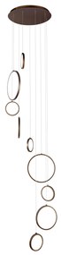 Design hanglamp donker brons 9-lichts incl. LED 3-staps dimbaar - Vide Anella