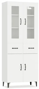 vidaXL Hoge kast 69,5x34x180 cm bewerkt hout wit