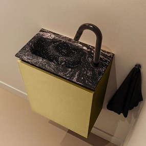 Mondiaz Ture DLux toiletmeubel 40cm oro met wastafel lava links met kraangat