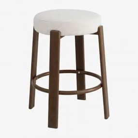 Set Van 4 Hoge Krukken Van Chenillestof En Ijzer Jolie Donkerbruin Hout & ↑65 Cm & Stof Chenille Beige – Crème - Sklum