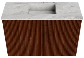 Mondiaz Joya DLux 60cm toiletmeubel ruby met wastafel faye midden 1 kraangat glace