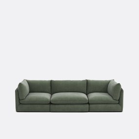 Modulaire 3-zitsbank in gestructureerde stof, Malo