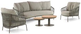 Stoel en Bank Loungeset 5 personen Aluminium/rope Taupe 4 Seasons Outdoor Capalbio/Salerno