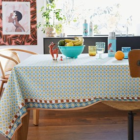Vlekwerend bedrukt tafelkleed van gerecycled polykatoen, Augusta