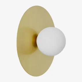 Jorien Glazen Bol Wandlamp Goud - Sklum