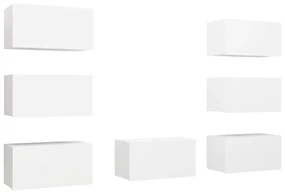 vidaXL Tv-meubelen 7 st 30,5x30x60 cm spaanplaat wit