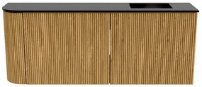 Mondiaz Joya 100cm toiletmeubel ronding links oak met wastafel faye rechts 1 kraangat urban