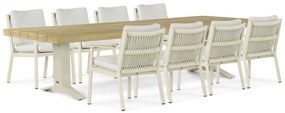 Tuinset 8 personen 330 cm Aluminium/rope Taupe Coco Sevilla/Superior