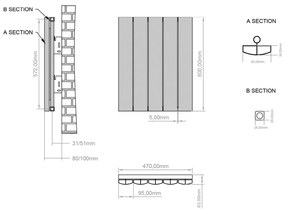 Eastbrook Tordino radiator 45x60cm aluminium 520W grijs mat