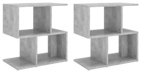 vidaXL Nachtkastjes 2 st 50x30x51,5 cm spaanplaat betongrijs
