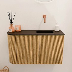 Mondiaz Joya 70cm toiletmeubel ronding links oak met wastafel faye rechts zonder kraangat urban