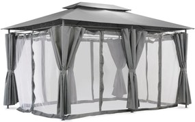 Tuinpaviljoen met muskietennet antraciet Ibiza 3x4m Garden Point