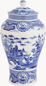 Porseleinen vaas Blue Italian Gothic Castle, H 36 cm