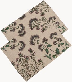 Linnen placemats Thyme & Oregano, 2-delig