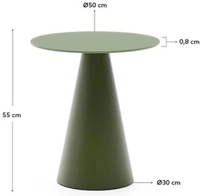 Kave Home Wilshire Ronde Bijzettafel Mat Glas Groen 50 Cm - 50 X 50cm.