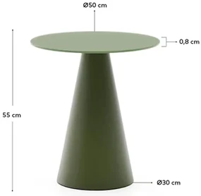 Kave Home Wilshire Ronde Bijzettafel Mat Glas Groen 50 Cm - 50 X 50cm.