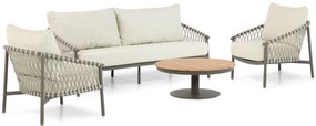 Stoel en Bank Loungeset 5 personen Aluminium/rope Taupe 4 Seasons Outdoor Allora/Salerno