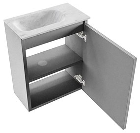 Mondiaz Ture DLux toiletmeubel 40cm plata met wastafel opalo links zonder kraangat