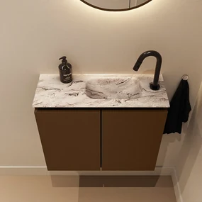 Mondiaz Ture DLux toiletmeubel 60cm rust met wastafel glace rechts met kraangat
