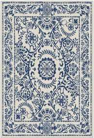 Wasbaar laagpolig vloerkleed Delphina in donkerblauw