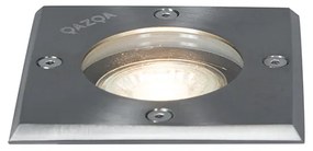 Buitenlamp Grondspot staal 10,5 cm IP65 - Basic Square Modern GU10 IP65 Buitenverlichting vierkant