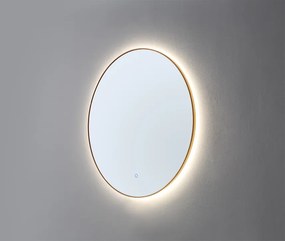 Lambini Designs ronde spiegel met dimbare LED-verlichting en spiegelverwarming 100cm goud