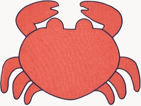 Placemat Crab in krabvorm met geborduurde rand
