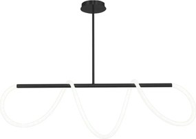 APP856-CP Lange zwarte LED plafondlamp