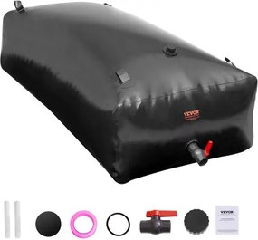 VEVOR 1000L/264 Gallon wateropslagzak, RV-watertank, 1000D PVC opvouwbare wateropslagcontainer, grote zachtwaterzak, draagbare waterzak, brandpreventie, kamperen, noodgevallen