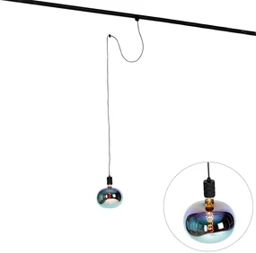 Hanglamp met rail ophanging zwart incl. LED G220 - Cavalux Industriele / Industrie / Industrial Minimalistisch E27 Binnenverlichting Lamp