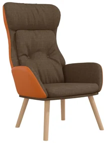 vidaXL Relaxstoel stof en PVC bruin