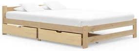 vidaXL Bedframe met 2 lades massief grenenhout 160x200 cm