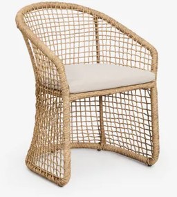 Set Van 2 Eetkamerstoelen Met Armleuningen Van Staal En Synthetisch Riet Liparian Bruin – Rotan - Sklum