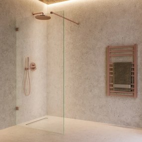Saniclear Modern Copper profielloze inloopdouche 80x200 geborsteld koper
