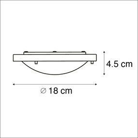 Buitenlamp Moderne plafonnière zwart 18 cm IP44 - Yuma Modern G9 IP44 Buitenverlichting rond