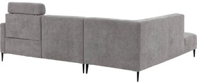 Goossens Hoekbank Tiolo Met Relaxfunctie En Hoofdsteun grijs, stof, 3-zits, modern design met ligelement links